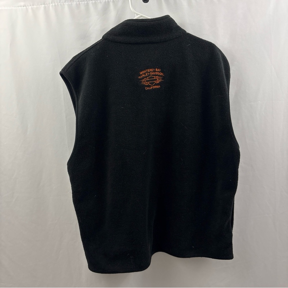 Vintage Harley-Davidson Fleece Vest Mens XL Black Sleeveless California - Picture 7 of 9